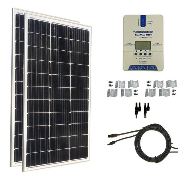 200 Watt 200W Solar Panel 20A PWM LCD USB Solar Controller RV Boat off Grid 