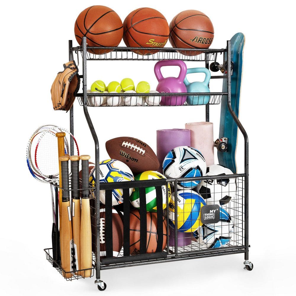 154 lbs. Weight Capacity Sports Organizers Rack with Wheels for Garage price history on PriceWatchPro