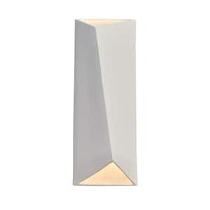 Ambiance Diagonal 24-Watt Bisque Integrated LED Ceramic Wall Sconce