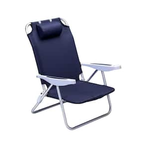 CARIBBEAN JOE Folding Beach Chair, Blue Lime Stripe, Steel Frame 200lb  Capacity CJ-7720BLST - The Home Depot