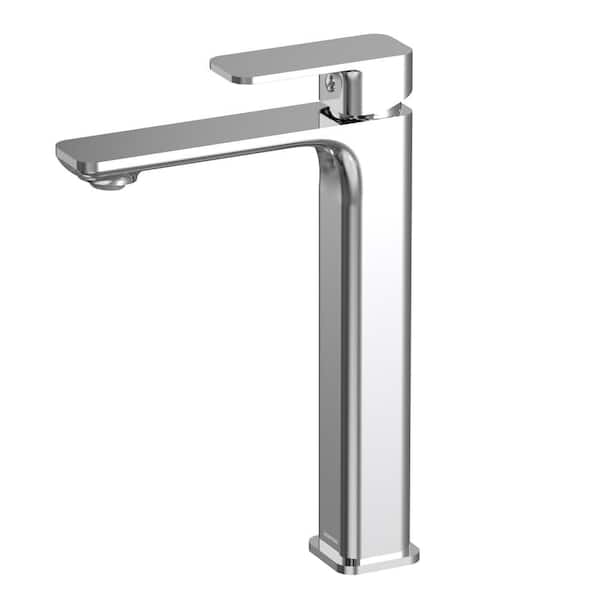 Venda Single Handle Single Hole Vessel Bathroom Faucet with Matching Pop-up Drain in Chrome