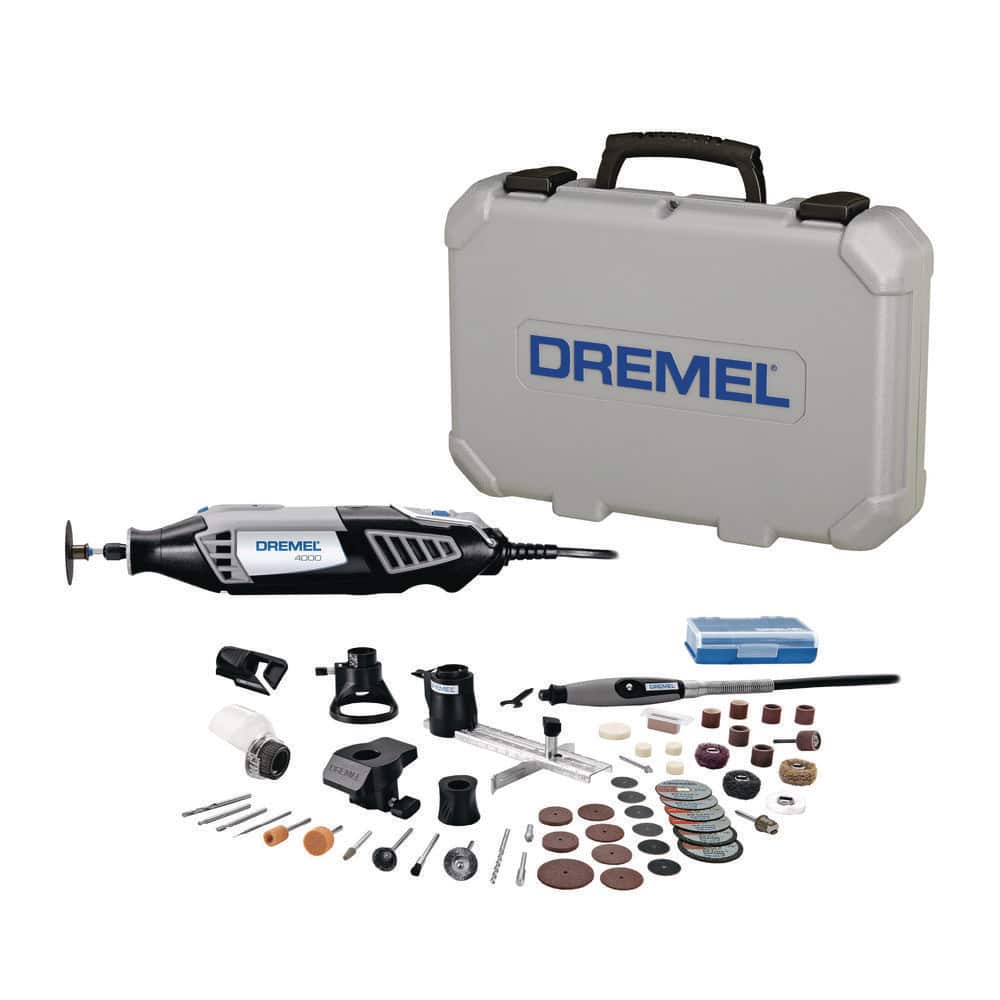 Kemiker Moderne Prestigefyldte Dremel 4000 Series 1.6 Amp Variable Speed Corded High Performance Rotary  Tool Kit with 50 Accessories, 6 Attachments and Case 4000-6/50 - The Home  Depot