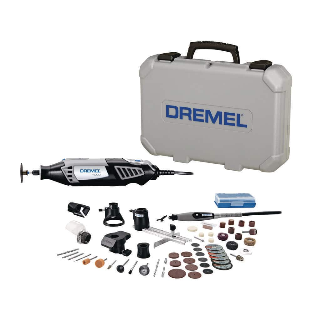 Dremel 4000 Series 1.6 Amp Variable Speed Corded High Performance Rotary  Tool Kit with 50 Accessories, 6 Attachments and Case 4000-6/50 - The Home 