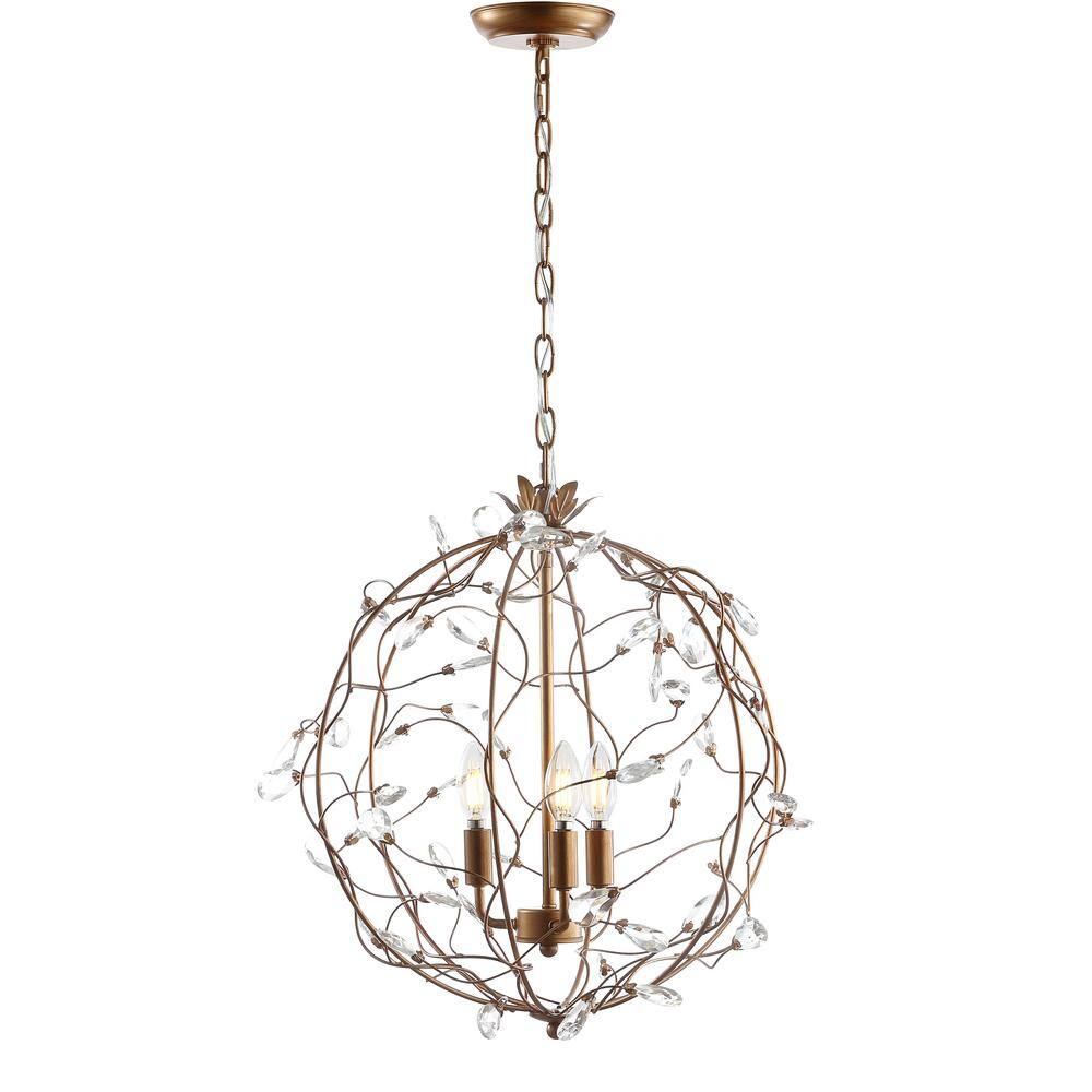 Isabelle 20" Adjustable Antique Gold LED Pendant Light