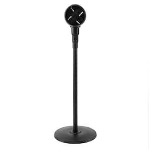 7 in. 6 Fan Speeds Floor Fan in Black with Indicator Light and Remote Control