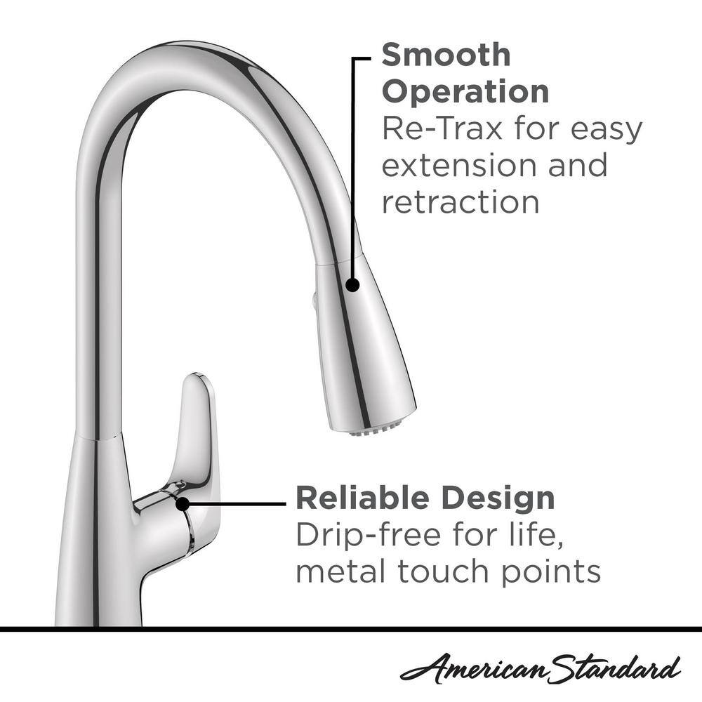Chrome Pull-Down Kitchen Faucet with Dual Spray