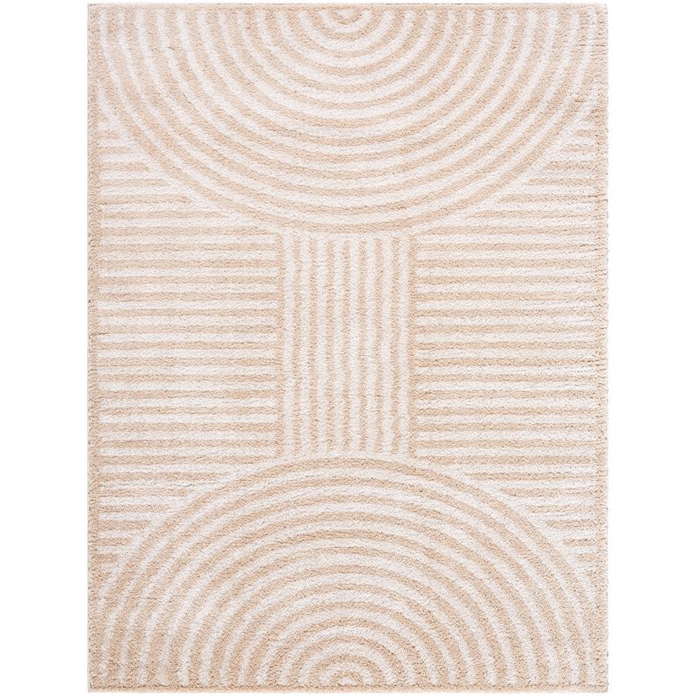 Fossay Shag Beige 8 ft. x 10 ft. Modern Indoor Area Rug price history on PriceWatchPro