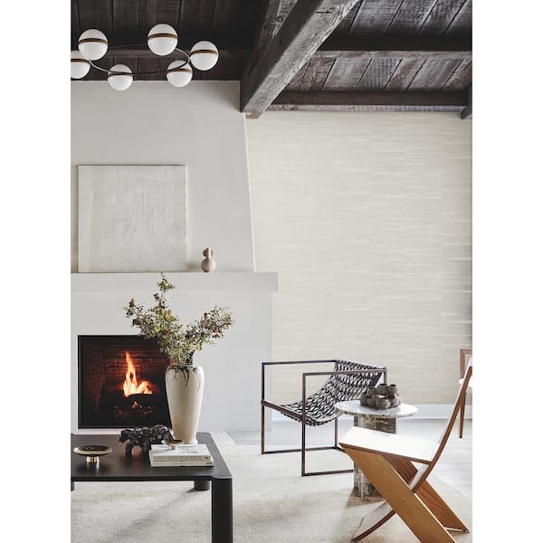 Putty Line Stripe Metallic Non-Pasted Non-Woven Paper Wallpaper