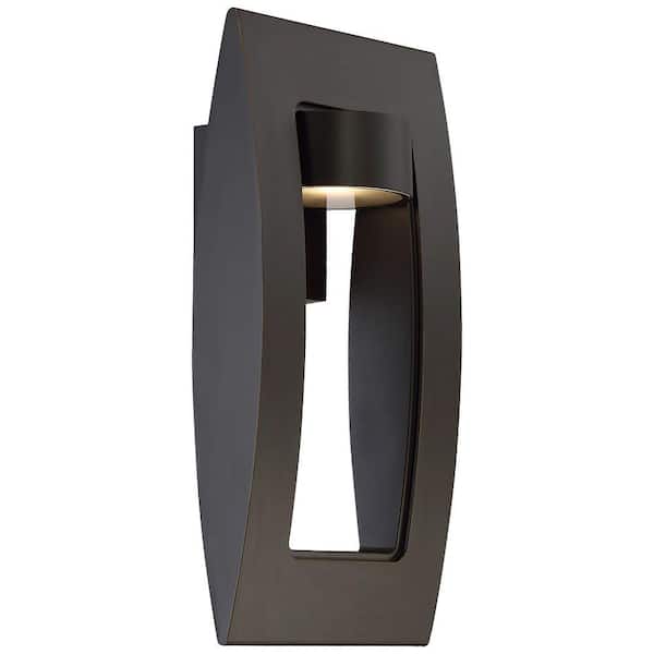 Home Decorators Collection Oil Rubbed Bronze with Gold Highlights Outdoor LED Wall Mount Lantern Sconce