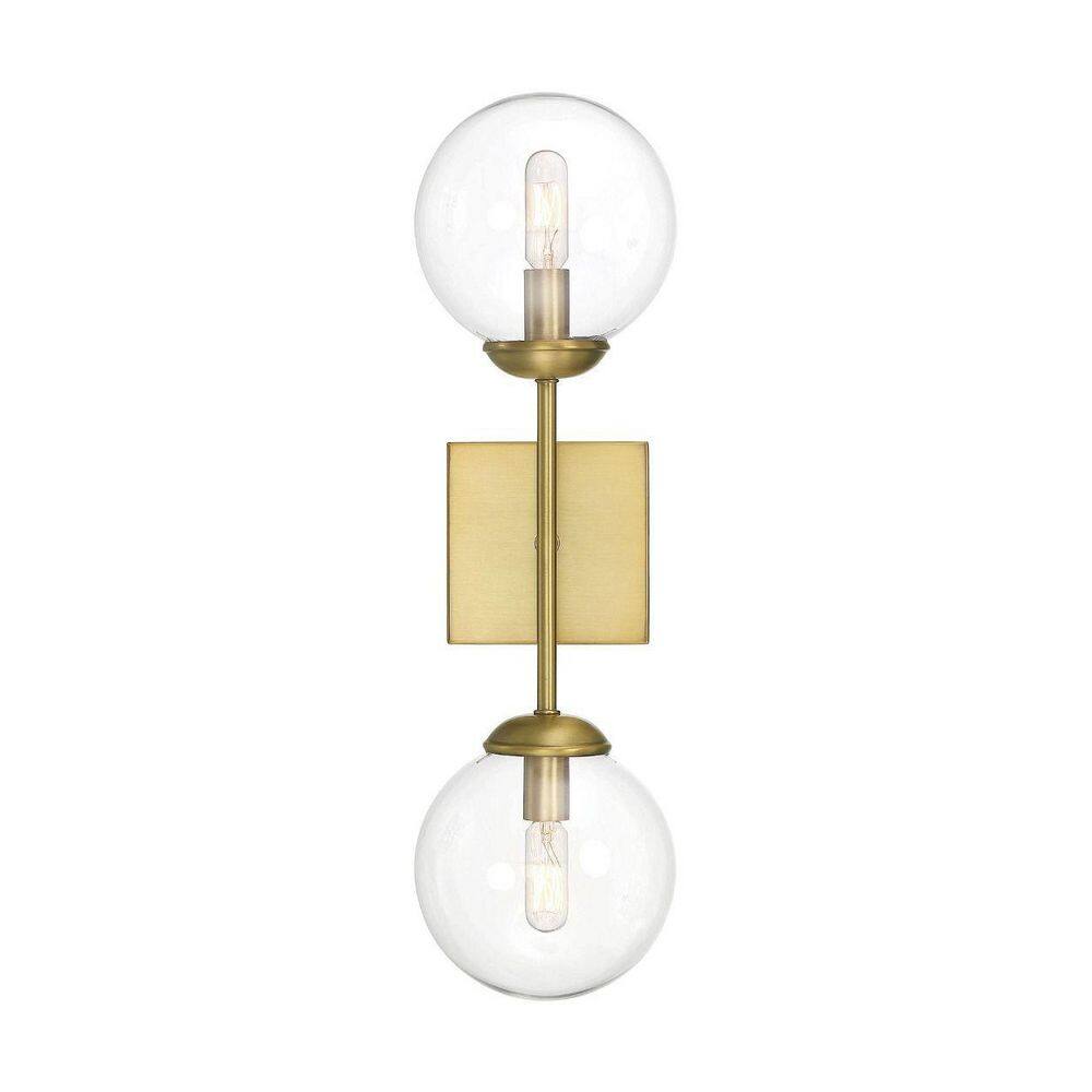 Transitional Globe-Shaded Brass Wall Sconce, Dimmable