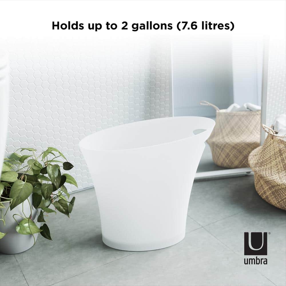Slim Metallic White Plastic Office Waste Basket