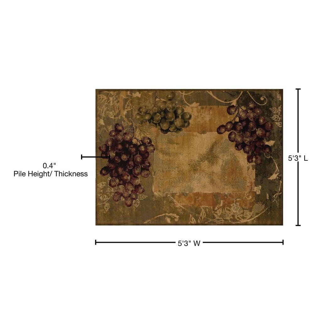 Vineyard Green Rectangular Polypropylene Area Rug