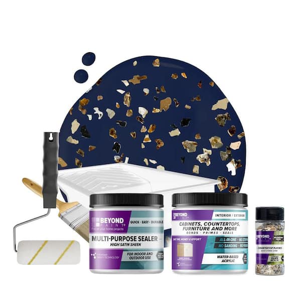 BEYOND PAINT Navy Flat Countertop Kit with Oxford Bronze Flecks