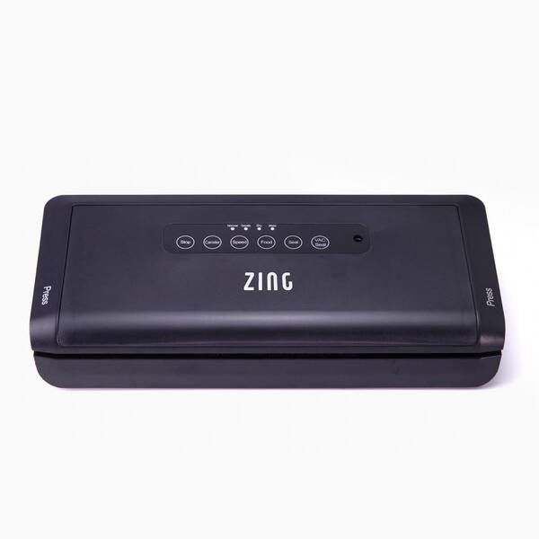 Zing Black Food Vacuum Sealer with Bags Included and Automatic Sealing