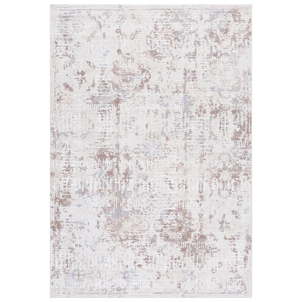 Sydney 9 ft. x 12 ft. Beige/Brown Gray Modern Abstract Distressed Area Rug