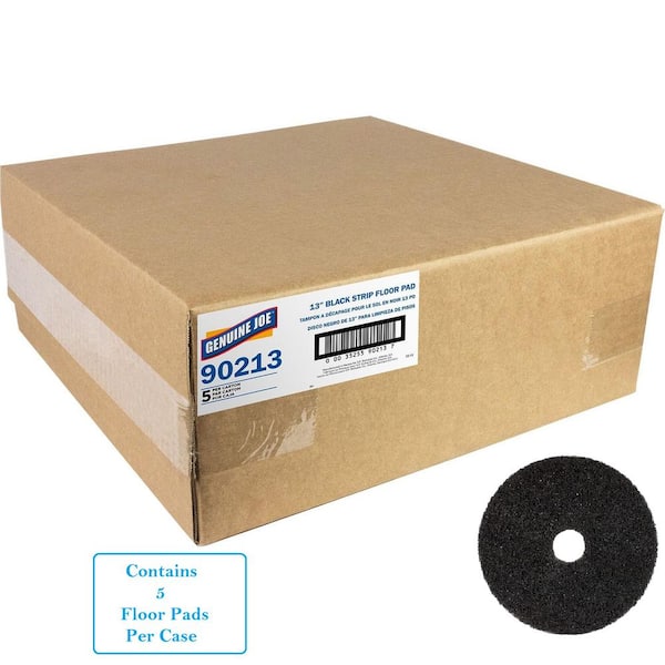Genuine Joe 13 in. Dia. Black Stripping Floor Pad (5 per Carton)