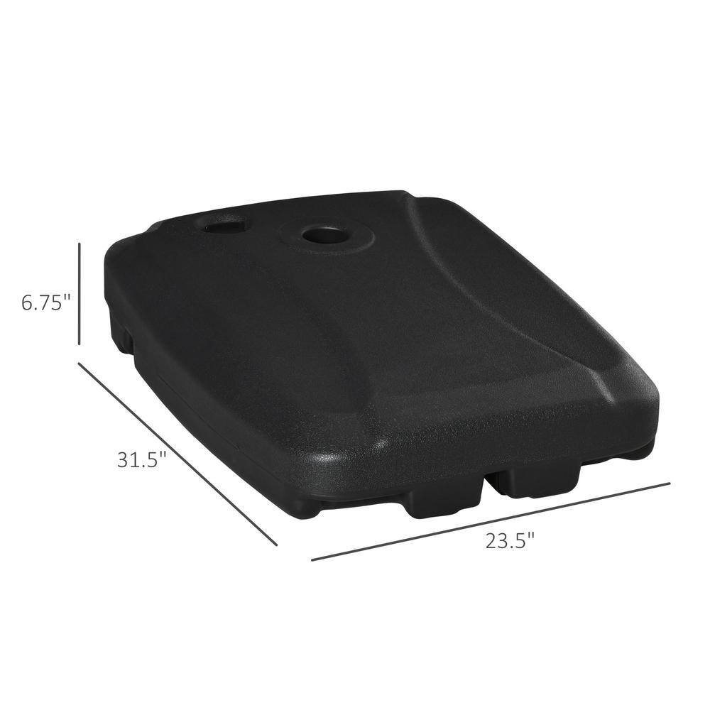 Black HDPE Wheeled Cantilever Umbrella Base, 82 cm