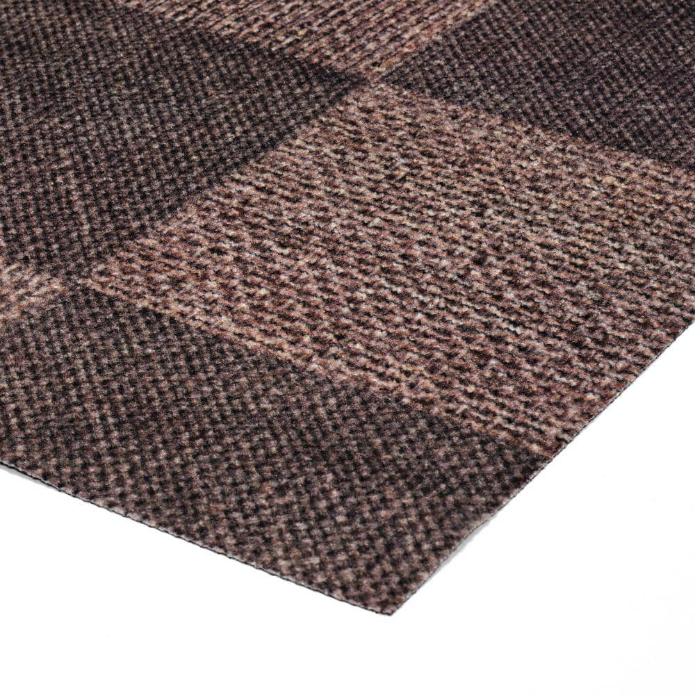 Rustic Brown/Black Synthetic 6x8ft Non-Slip Outdoor Rug