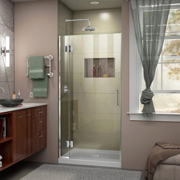 DreamLine Unidoor-X 36 in. x 72 in. Frameless Hinged Shower Door in Chrome