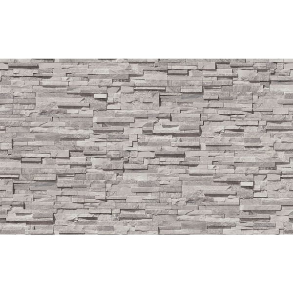 Unbranded Bricks and More Collection Grey Granite Stone Effect Matte Finish Vinyl on Non-Woven Non-Pasted Wallpaper Roll