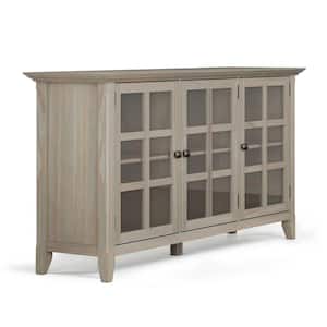 Acadian Solid Wood 62 in. Wide Transitional Wide Storage Cabinet in Distressed Grey
