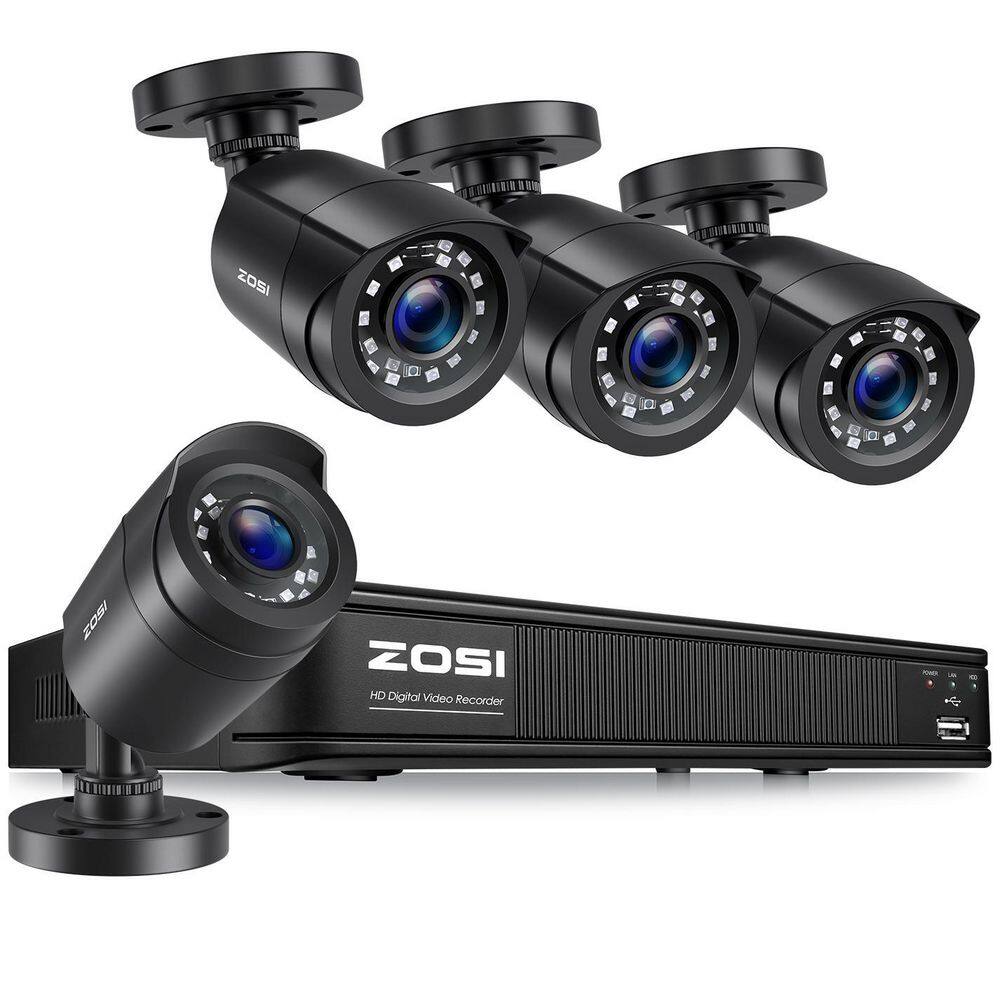 8-Channel H. 265+ 3K-Lite DVR Home Security System with 4 Wired 1080P Full HD Outdoor Bullet Cameras, Black price history on PriceWatchPro