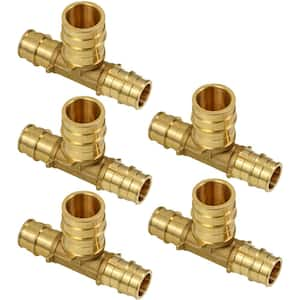 3/4 in. x 3/4 in. x 1 in. 90° PEX A Expansion Pex Reducing Tee, Lead Free Brass For Use in Pex A-Tubing (Pack of 5)