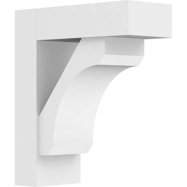 Ekena Millwork Standard Legacy 5 in. W x 14 in. H x 12 in. D Signature Urethane Polyurethane Bracket With Block Ends