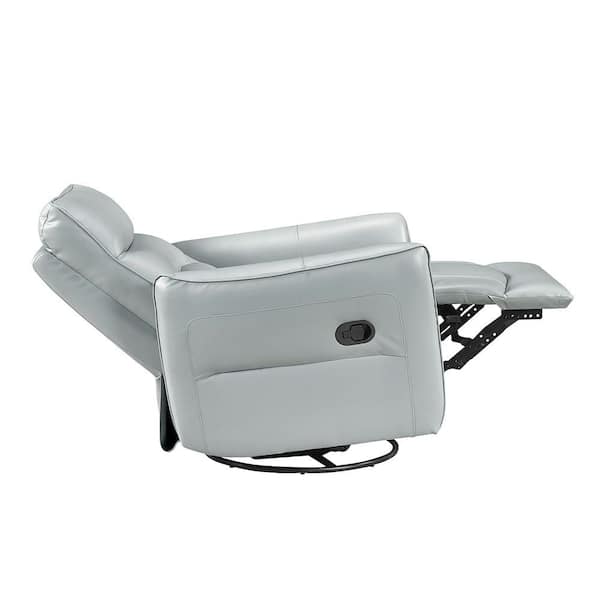 Lazzara Bradford Aqua Leather Manual Swivel Glider Recliner
