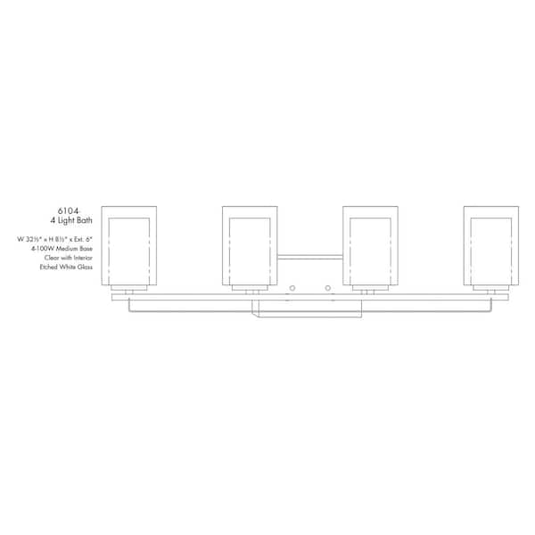 Minka Lavery Parsons Studio 4-Light Brushed Nickel Bath Light 6104