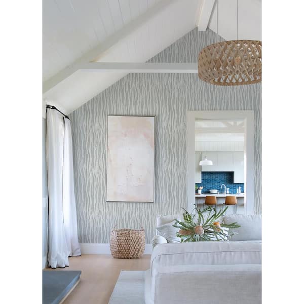 Nazar Light Grey Stripe Strippable Non Woven Wallpaper