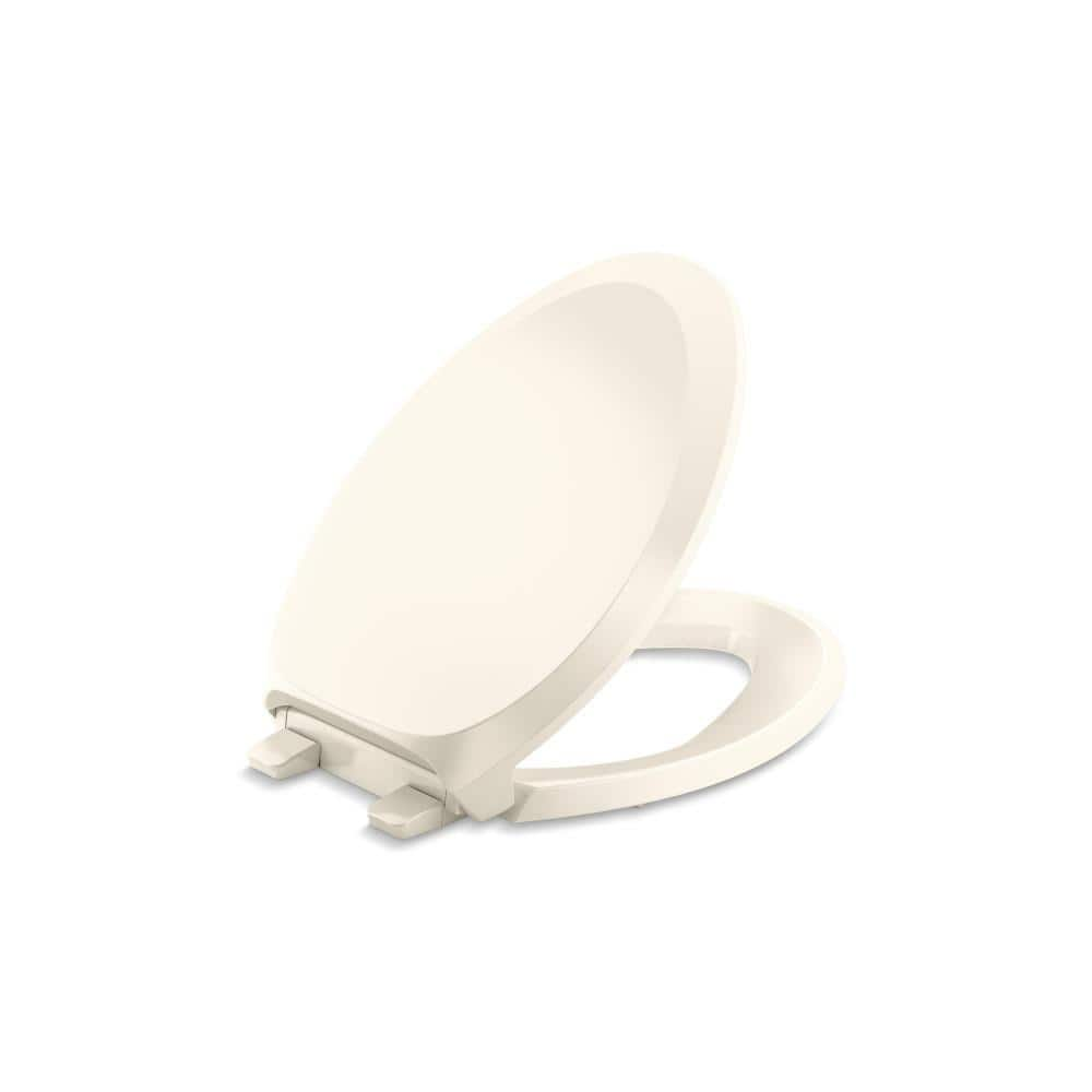 KOHLER French Curve Elongated Closed Front Toilet Seat in Almond, Brown