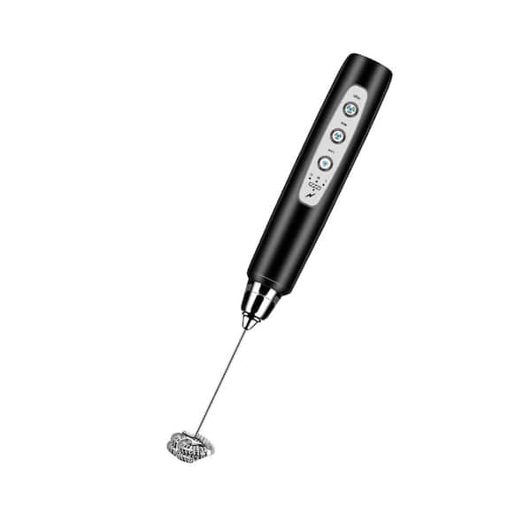 Handheld Milk Frother Electric Whisk 3 Speed Adjustable Drink Mixer with 3 Stainless Whisks Wand