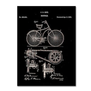 32 in. x 24 in. "Bicycle Patent 1890" by Claire Doherty Printed Canvas Wall Art