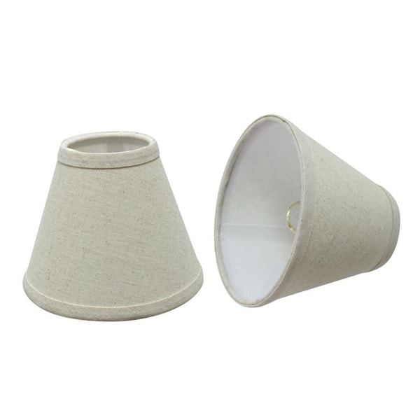 6 in. x 5 in. Oatmeal Hardback Empire Lamp Shade (2-Pack)