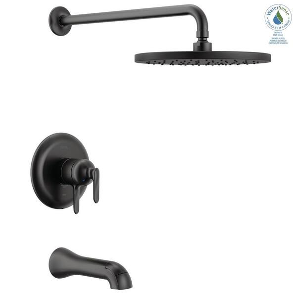 Delta Bonacci 1-Handle Tub and Shower Trim in Matte Black (Valve