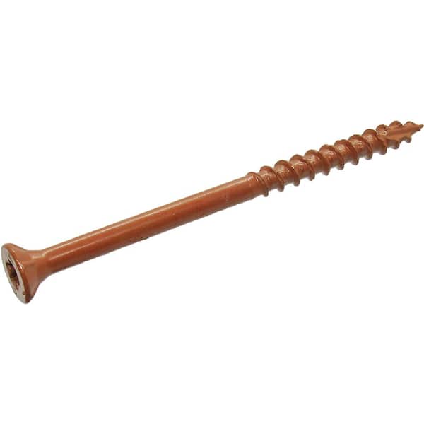DECKMATE #9 x 3 in. Red Exterior Self-Starting Star Flat-Head Wood Deck Screws 10 lbs. box (618 pcs)