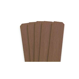 0.40 in. x 5.51 in. x 70.20 in. Teak Capped Composite Dog Ear Fence Picket (5-Pack)