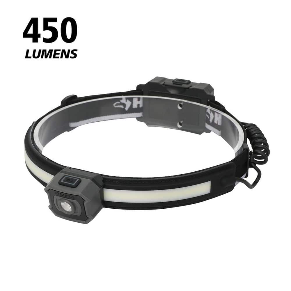 Husky 450 Lumens Dual Power LED Rechargeable Slim Band Headlamp