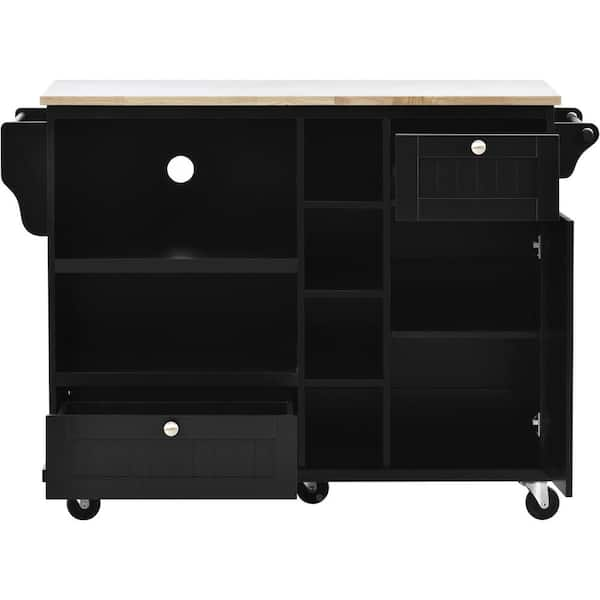 Black 2 Drawer Cabinet W/ Refrigerator & Microwave Passenger Side For  Kenworth W900 - 4 State Trucks