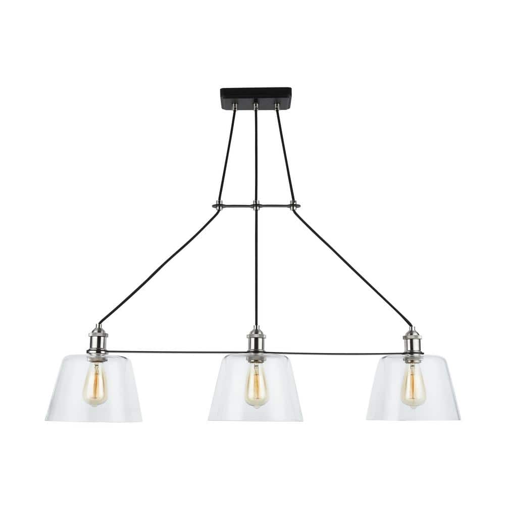 Home Decorators Collection Sherman 3-Light Black Linear Island Pendant ...