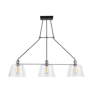 Sherman 3-Light Black Linear Island Pendant with Nickel Accents