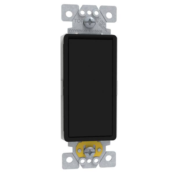 X Series 15 Amp 4-Way Rocker Switch Back Wire Light Switch Matte Black