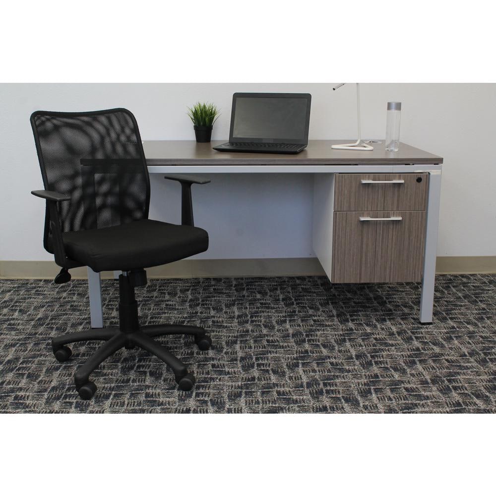 Black Mesh Task Chair with T-Arms, Seat Height Adjustment