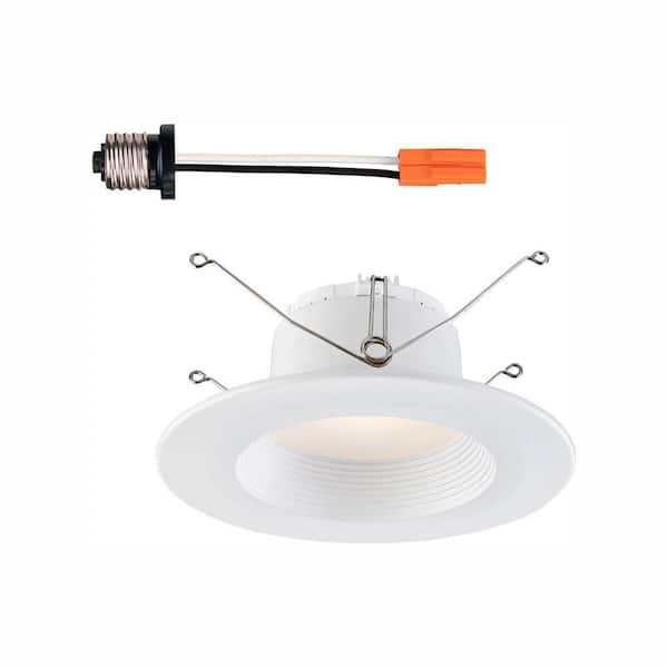 EnviroLite 5 in. / 6 in. White Integrated LED Recessed Can Light Baffle Trim 90 CRI, 3000K