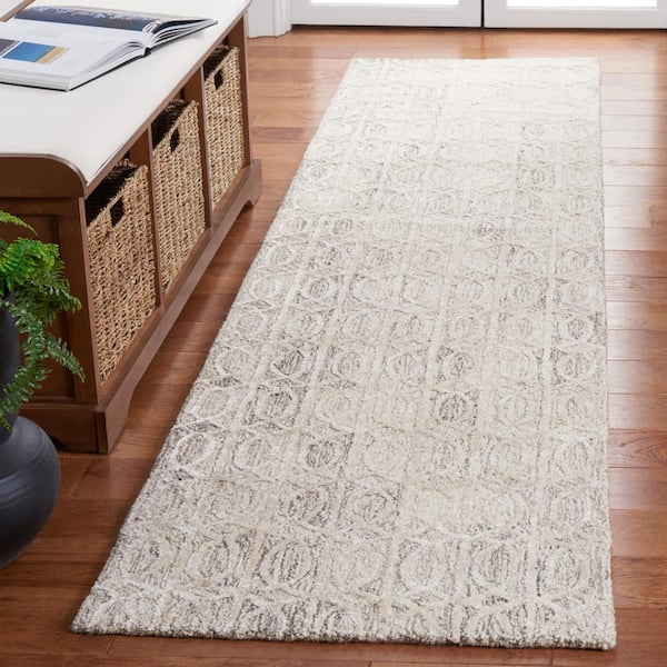 Ebony Natural/Ivory 2 ft. x 9 ft. Modern Runner Rug