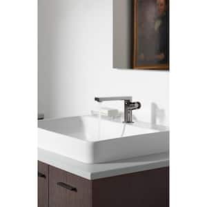 Composed Single Handle Single Hole Bathroom Faucet in Titanium
