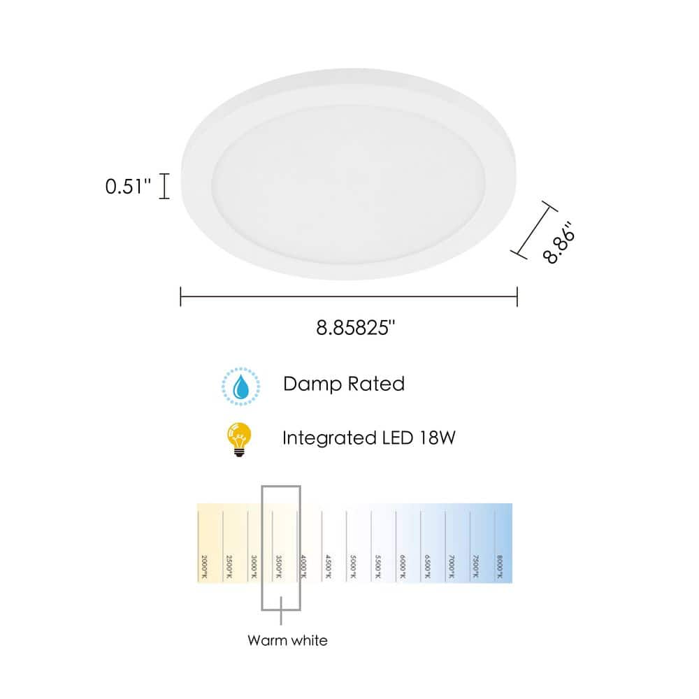 Eglo Trago 9" Contemporary Brushed Nickel LED Flush Mount Light