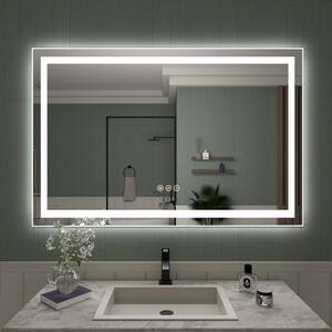 TMMV 42 in. W x 36 in. H Rectangular Frameless LED Light Anti-Fog Wall Bathroom Vanity Mirror in Polished Crystal