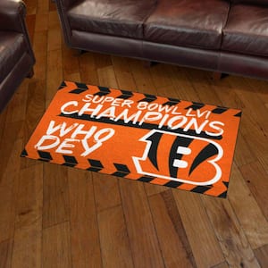 Cincinnati Bengals Orange Super Bowl LVI 3 ft. x 5 ft. Plush Area Rug
